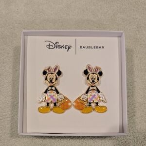 BaubleBar Disney Minnie Mouse Earrings - Gold and Pink